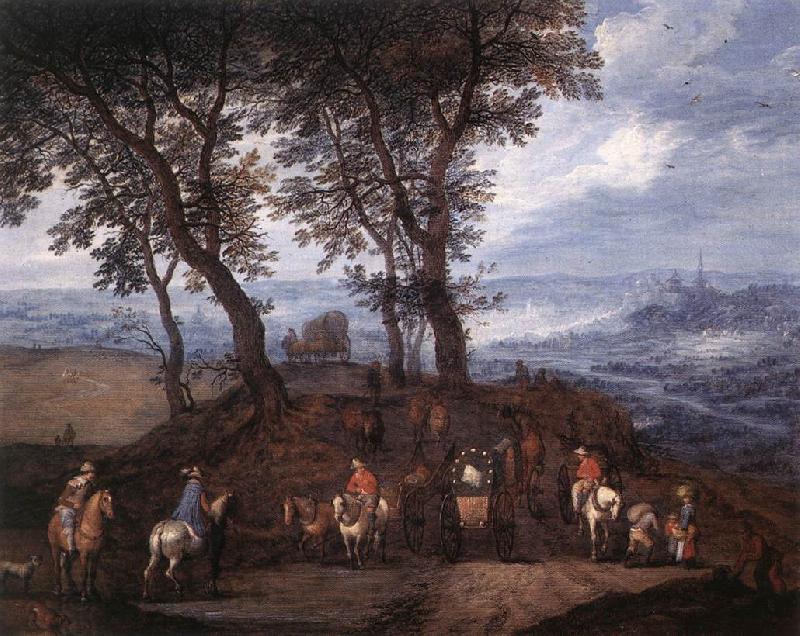 BRUEGHEL, Jan the Elder Travellers on the Way oil painting picture